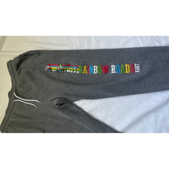 Super Mario Mariokart Sweatpants Jogger Womens Large Drawstring Rainbow Road - Picture 9 of 9